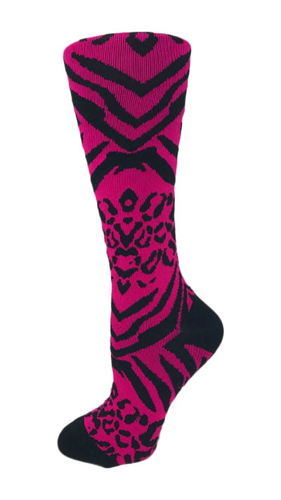 Pink Animal Print- Doctor’s Choice Compression Socks –8-15 mmHg-Compression Socks-Med Spot Scrub Shop, LLC