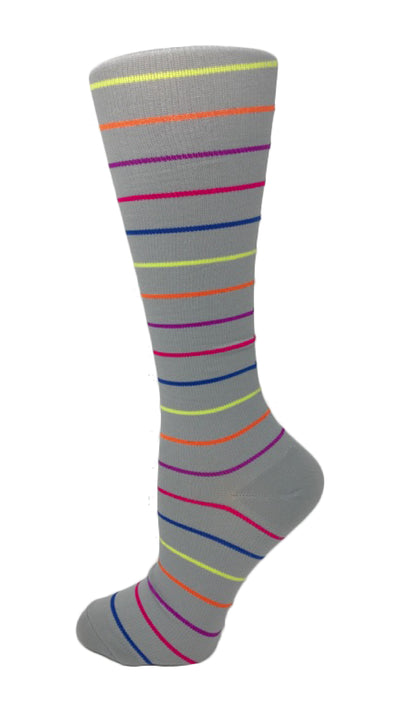 Gray Stripes-Doctor’s Choice Compression Socks – 8-15 mmHg-Compression Socks-Med Spot Scrub Shop, LLC