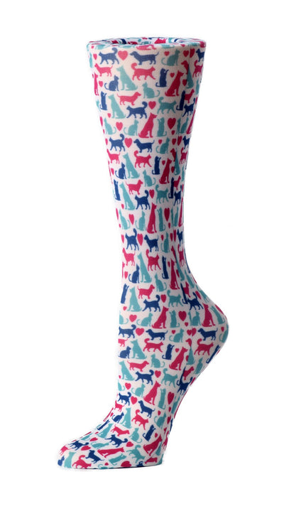 Bright Cats & Dogs- Sheer Compression Socks – 8-15 mmHg-Compression Socks-Med Spot Scrub Shop, LLC