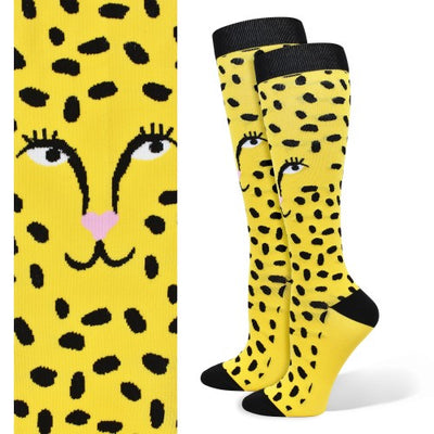 Premium Cheetah Fashion Compression Sock 10-14mmHg-Compression Socks-Med Spot Scrub Shop, LLC